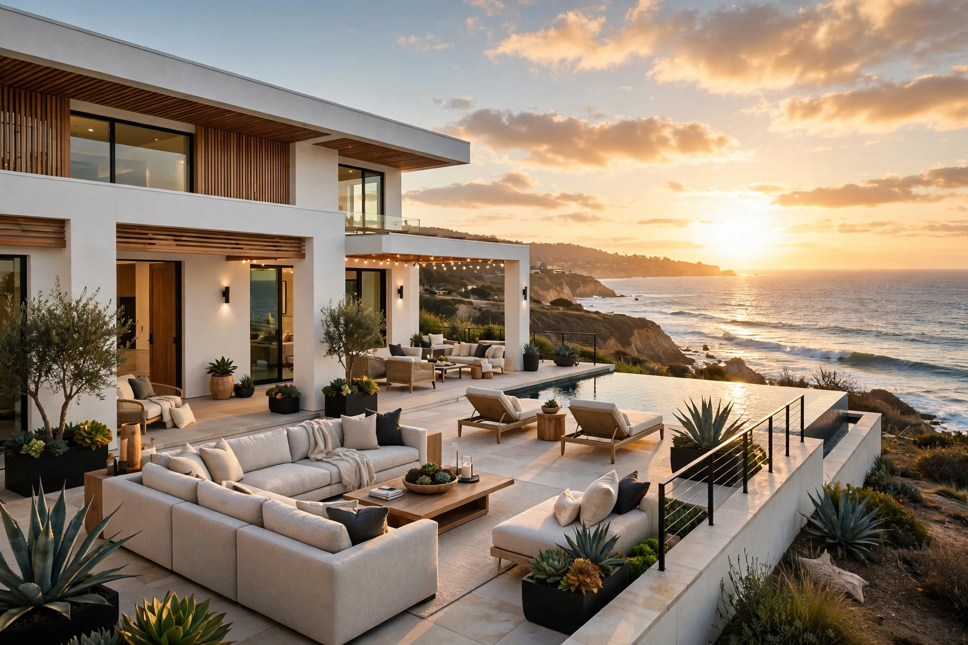 Modern La Jolla coastal estate with glass walls and ocean views